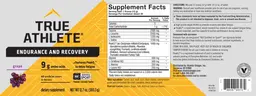 Label for Endurance and Recovery Grape