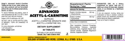 Label for Advanced Acetyl-L-Carnitine