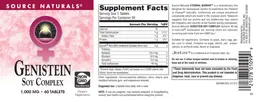 Label for Genistein Soy Complex 1,000 mg