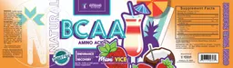 Label for BCAA Miami Vice Natural Strawberry & Coconut Flavors