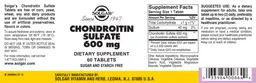 Label for Chondroitin Sulfate 600 mg