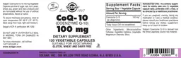 Label for CoQ-10 100 mg