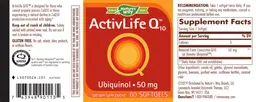 Label for ActivLife Q10 50 mg