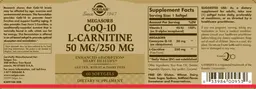 Label for Megasorb CoQ-10 L-Carnitine 50 mg/250 mg