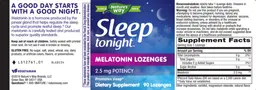 Label for Sleep tonight Melatonin Lozenges 2.5 mg