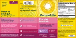 Label for Prenatal Probiotic