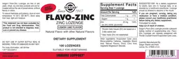Label for Flavo-Zinc Lemon Lime Flavor