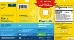 Label for Ultimate Flora Probiotic 30 Billion