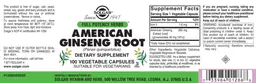 Label for American Ginseng Root