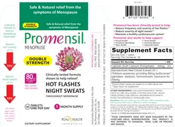 Label for Promensil Menopause Double Strength