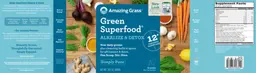 Label for Green Superfood Alkalize & Detox Simply Pure