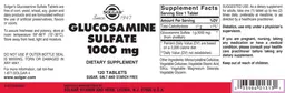 Label for Glucosamine Sulfate 1000 mg