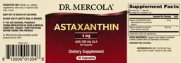 Label for Astaxanthin 4 mg