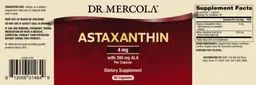 Label for Astaxanthin 4 mg