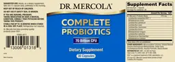 Label for Complete Probiotics 70 Billion CFU