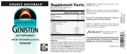 Label for Genistein Soy Supplement Powder