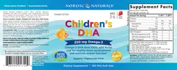 Label for Children's DHA Strawberry