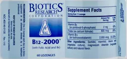 Label for B12-2000