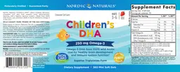 Label for Children's DHA Strawberry