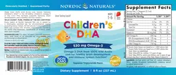Label for Children's DHA Strawberry