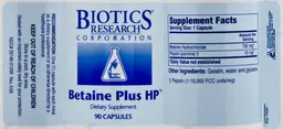 Label for Betaine Plus HP
