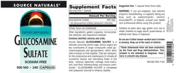 Label for Glucosamine Sulfate 500 mg