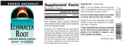 Label for Echinacea Root 500 mg