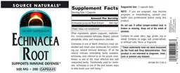 Label for Echinacea Root 500 mg