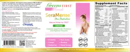 Label for SeraMense plus Probiotics Greens
