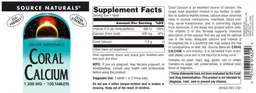 Label for Coral Calcium 1,200 mg