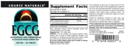 Label for EGCG 350 mg