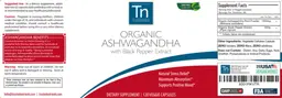 Label for Organic Ashwagandha with Black Pepper Extract
