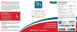 Label for Turmeric Curcumin