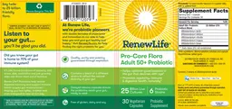 Label for Adult 50+ Probiotic 25 Billion Live Cultures