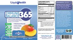Label for Immune Balance 365 Natural Mango Flavor