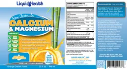 Label for Calcium & Magnesium Orange Cream Flavor