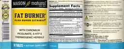Label for Fat Burner Plus Super Citrimax