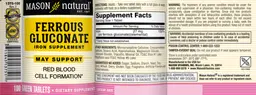 Label for Ferrous Gluconate