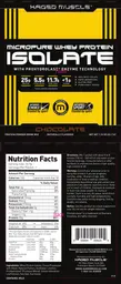 Label for Micropure Whey Protein Isolate Chocolate