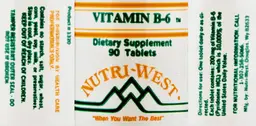 Label for Vitamin B-6