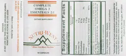 Label for Complete Omega 3 Essential 2:1