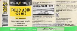 Label for Folic Acid 400 mcg