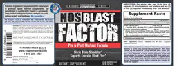 Label for NOS Blast Factor Pre & Post Workout Formula