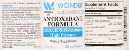 Label for Antioxidant Formula High Potency