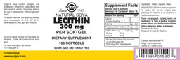 Label for Natural Soya Lecithin 300 mg