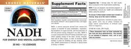 Label for NADH 20 mg