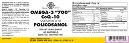 Label for Omega-3 "700" Coenzyme Q-10 Policosanol