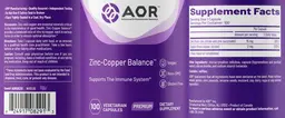Label for Zinc-Copper Balance