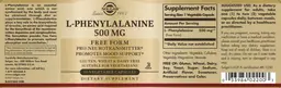 Label for L-Phenylalanine 500 mg