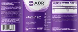 Label for Vitamin K2